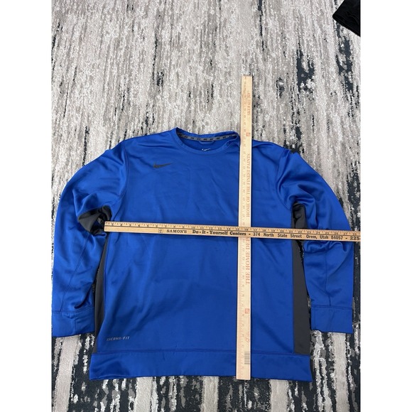 Nike Single Swoosh Crewneck Men's Blue with Grey Sixe XL Dri Fit - Picture 3 of 3